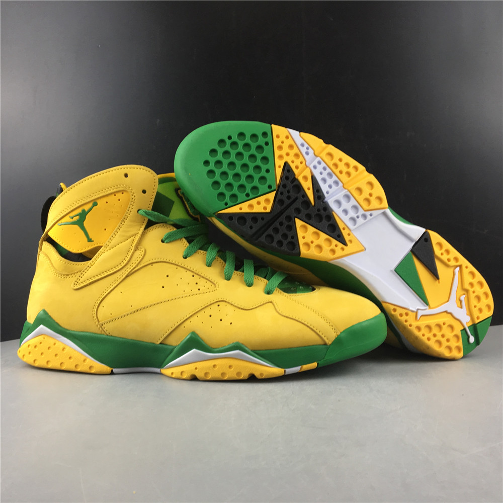 Limited Air Jordan 7 Yellow Green Shoes